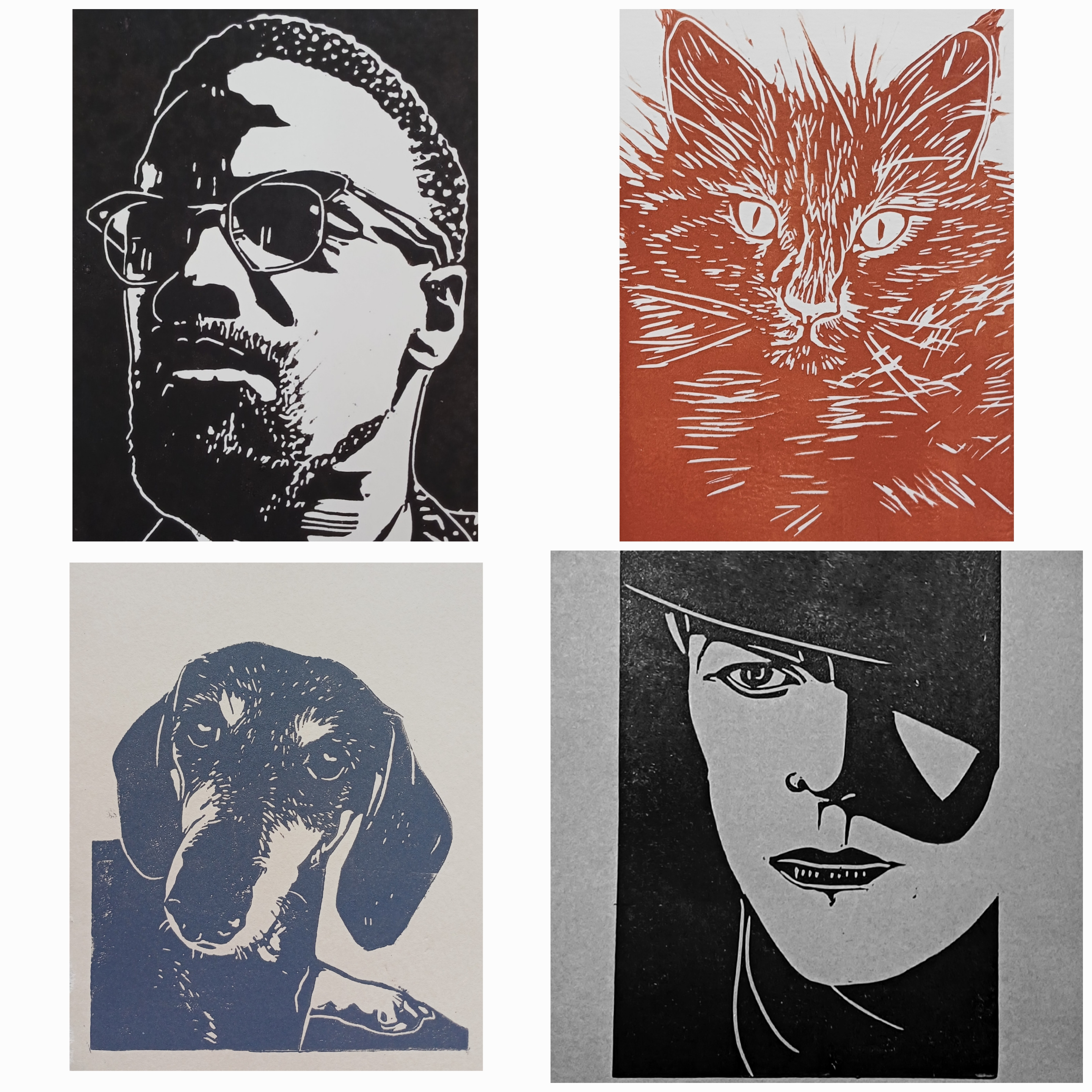 Lino Portretten Mens Dier